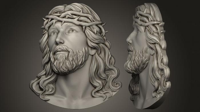 نموذج ثلاثي الأبعاد لآلة CNC نقوش بارزة وتاريخية ودينية رأس يسوع